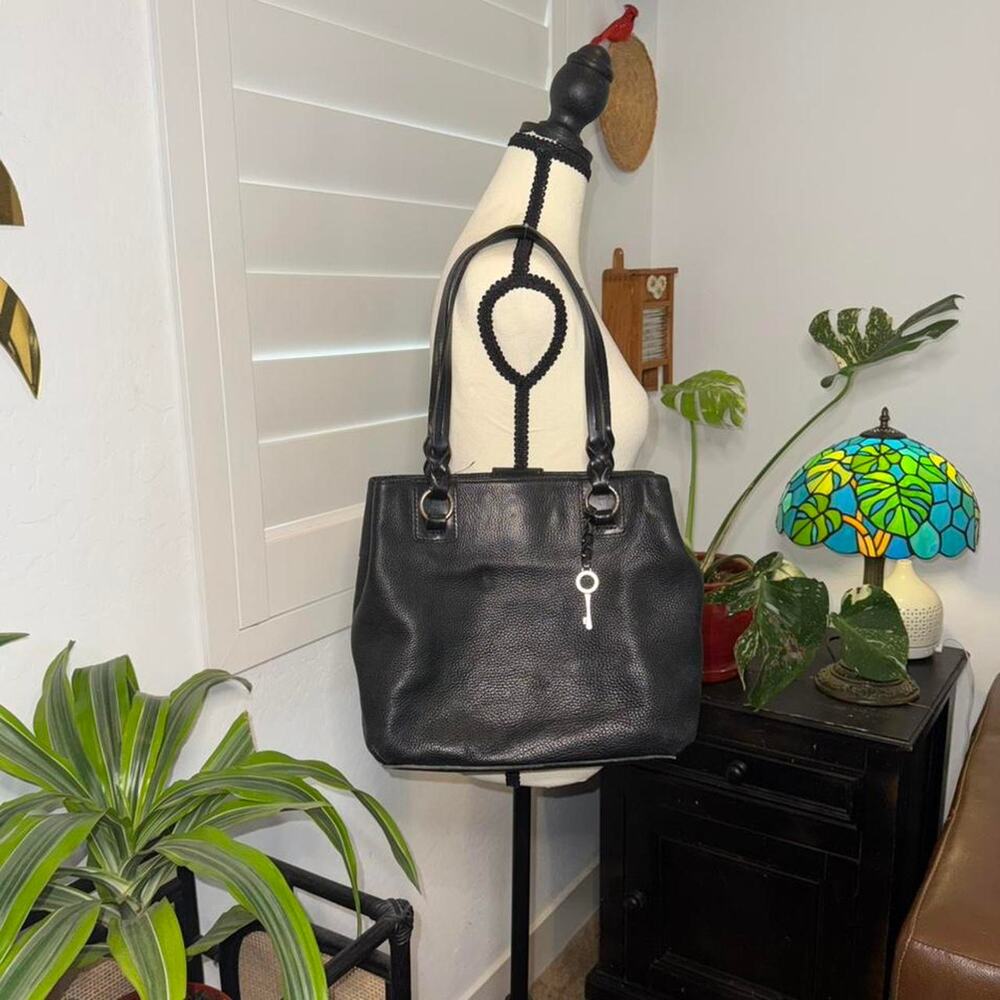 Vintage Vtg y2k fossil genuine leather moto boho slouchy shoulder bag